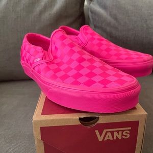 Pink Glo Vans brand new worn only once. Womens sz 9, Mens 7.5